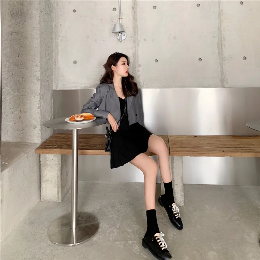 Summer New Style Korean-style Fashion Casual Short Fold-down Collar Suit Jacket Women's Versatile Long Sleeve Elegant Tops