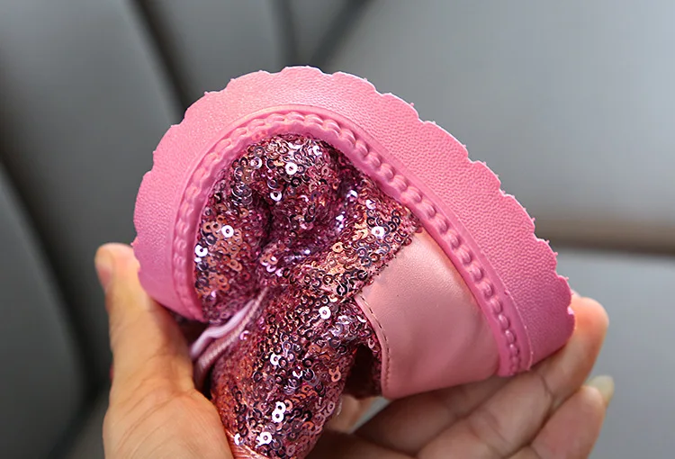 JGSHOWKITO/ботинки для девочек милые детские резиновые сапоги принцессы с заячьими ушками, детские зимние сапоги с хлопковой подкладкой теплые сапоги с блестками и бантом