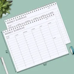 Carnet de notes en spirale non daté, planificateur, calendrier quotidien, carnet de rendez vous, carnet de notes, Agenda mensuel, 52 semaines 