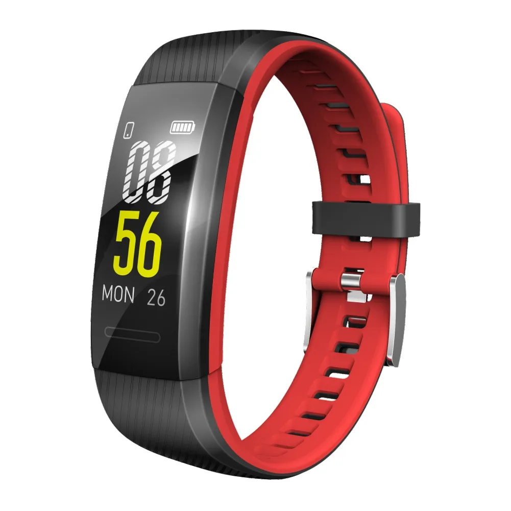Red S805 smartbracelet кровяное давление мониторинг сердечного ритма мониторинг сна mileage входящий вызов SMS уведомление анти-потеря Alram - Цвет: Red