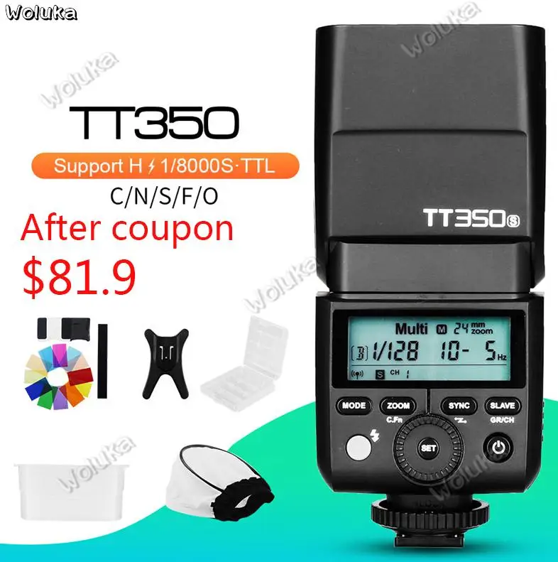 Беспроводная фотовспышка Godox Mini TT350 TT350S TTL HSS 1/8000s 2 4G для S A7 A6000 A6500 CD50 T03Y |