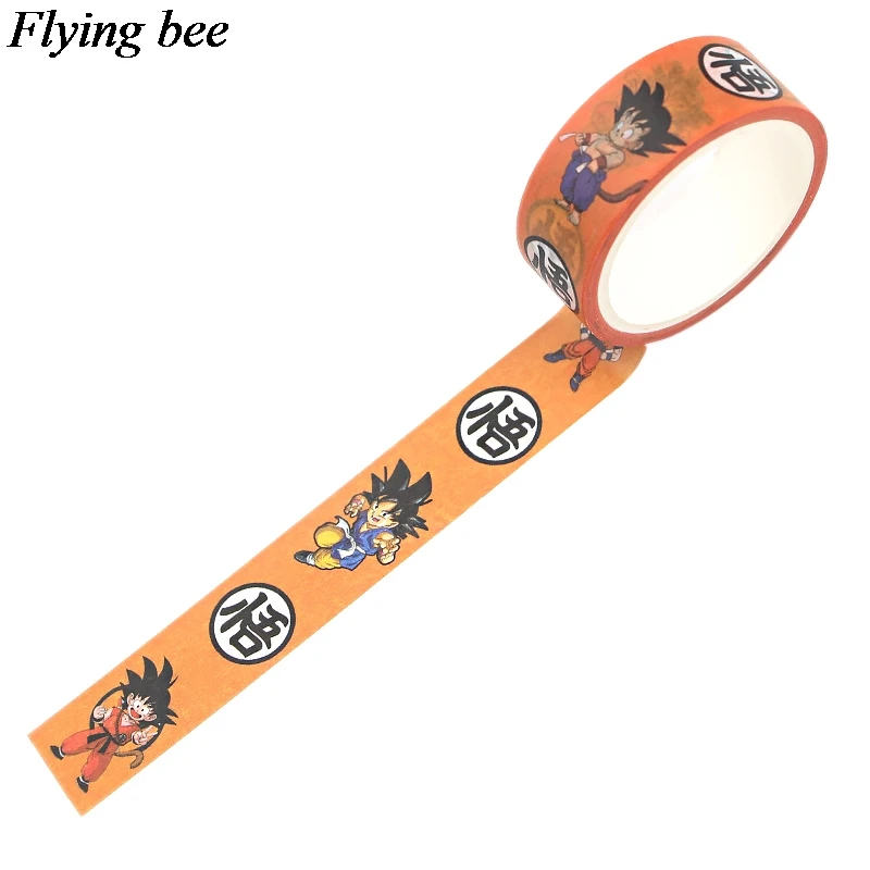 Flyingbee 4 шт./компл. мультфильм аниме творческий DRAGON BALL клейкая лента для телефонов с изображением героя из мультфильма для девочек бумажный скотч комплект подарки X0752