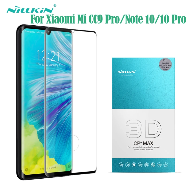 Для Xiaomi mi CC9 Pro Note 10 Pro закаленное стекло полное покрытие экрана протектор nillkin 3D CP+ Max стеклянная пленка для Xiaomi Note10