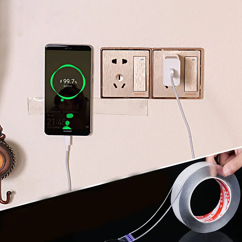 Nano double-sided adhesive Tape Strong fixed Scotch Wall High Viscosity Bath Transparent Reusable 3m Waterproof Improvement Home 5 Nano double-sided adhesive Tape Strong fixed Scotch Wall High Viscosity Bath Transparent Reusable 3m Waterproof Improvement Home 5