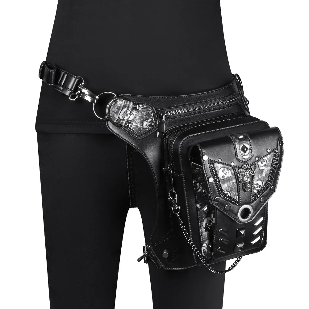 Punk Skull Rivet Waist Bag 9