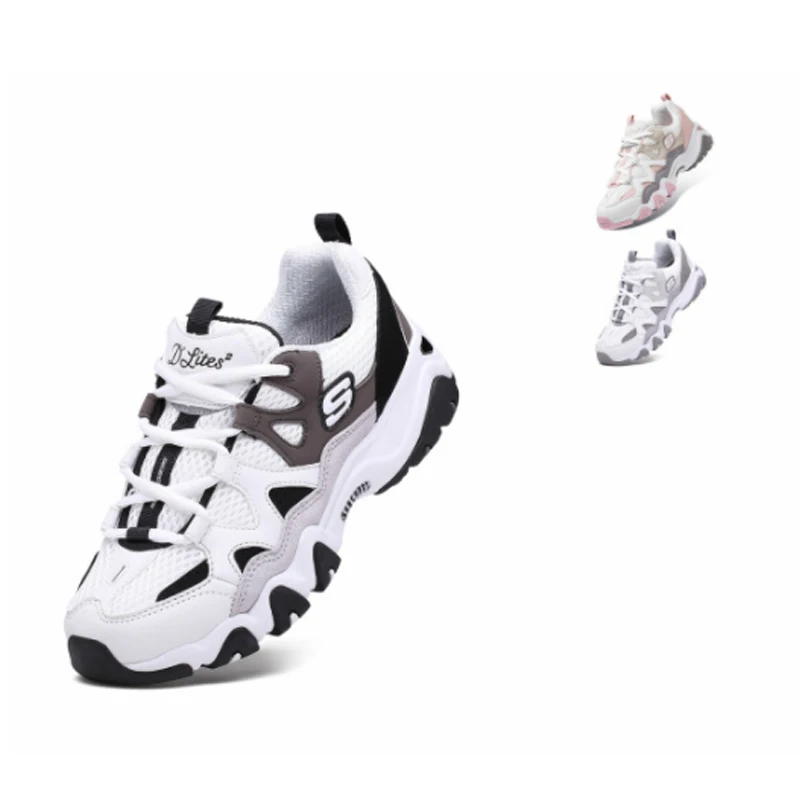 Skechers D'lites/женская повседневная обувь; удобная женская обувь на массивной платформе; обувь на толстом каблуке со шнуровкой; 99999693-WGY