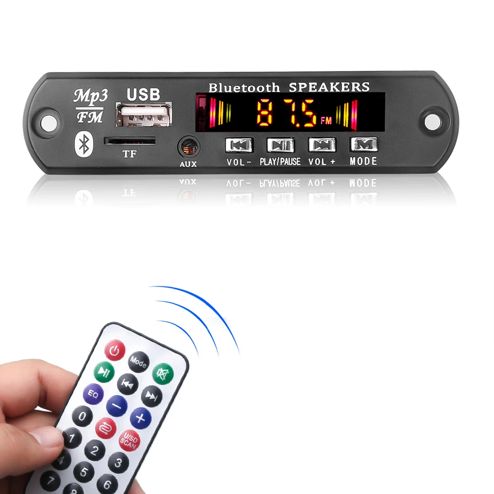 6W 50W Amplifier Handsfree MP3 Player Decoder Board 5V 12V 18V Bluetooth 5.0 Car FM Radio Module Support FM TF USB AUX Recorders sony walkman mp3