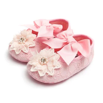 

Baby Girl Infants Lace Flower Princess Shoes Floral Headwear Headband Photography Props Set First Walkers N