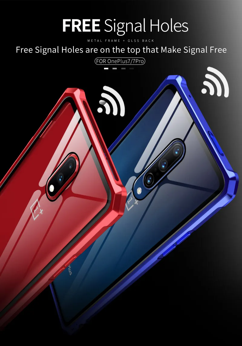 Броня металлический каркас чехол для Oneplus 7 Pro Чехол ударопрочный 9H закаленное стекло Жесткий Чехол для OnePlus 7 Pro 360 Полное стекло крышка Капа
