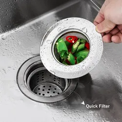 Stainless Steel Fine Mesh Sink Strainer Colander Food Residue Drain Water Hole Utensils for Kitchen Bathroom Floor Drainer