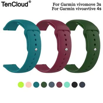 

Tencloud Wristband For Garmin vivomove 3s Band Soft Silicone Strap For vivoactive 4s 18mm Bracelet Watch Accessories Sport Belt