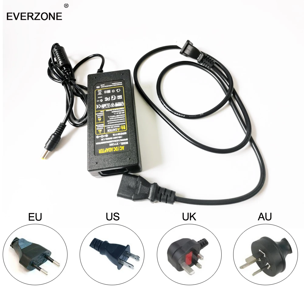 12V адаптер питания DC12V Универсальный адаптер 5A AC 110V 220V 240V к DC 12V блок питания для светодиодной ленты освещения