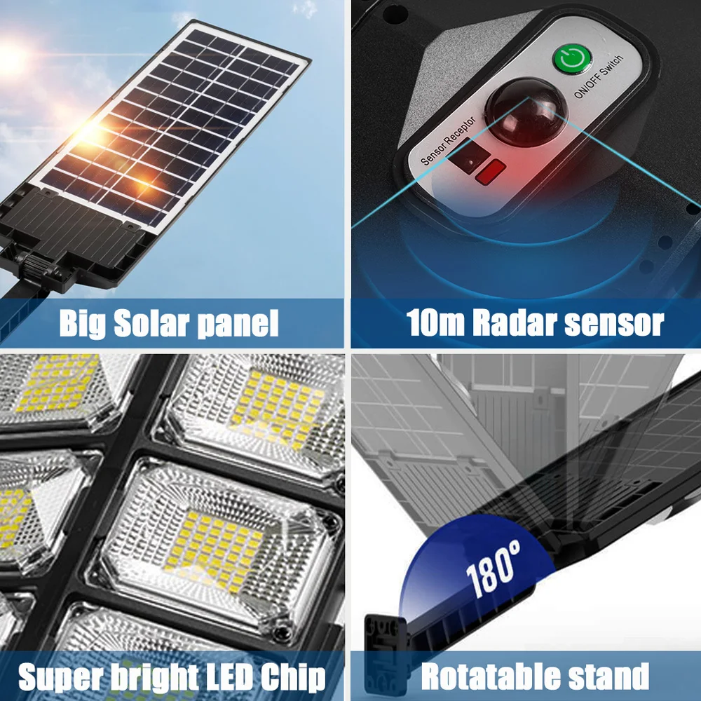 100000LM Solar Led Light Outdoor 880LED Solar Lamp Waterproof Garden Light Remote Control Street Lamps Built-in 32000mah Battery solar wall lights