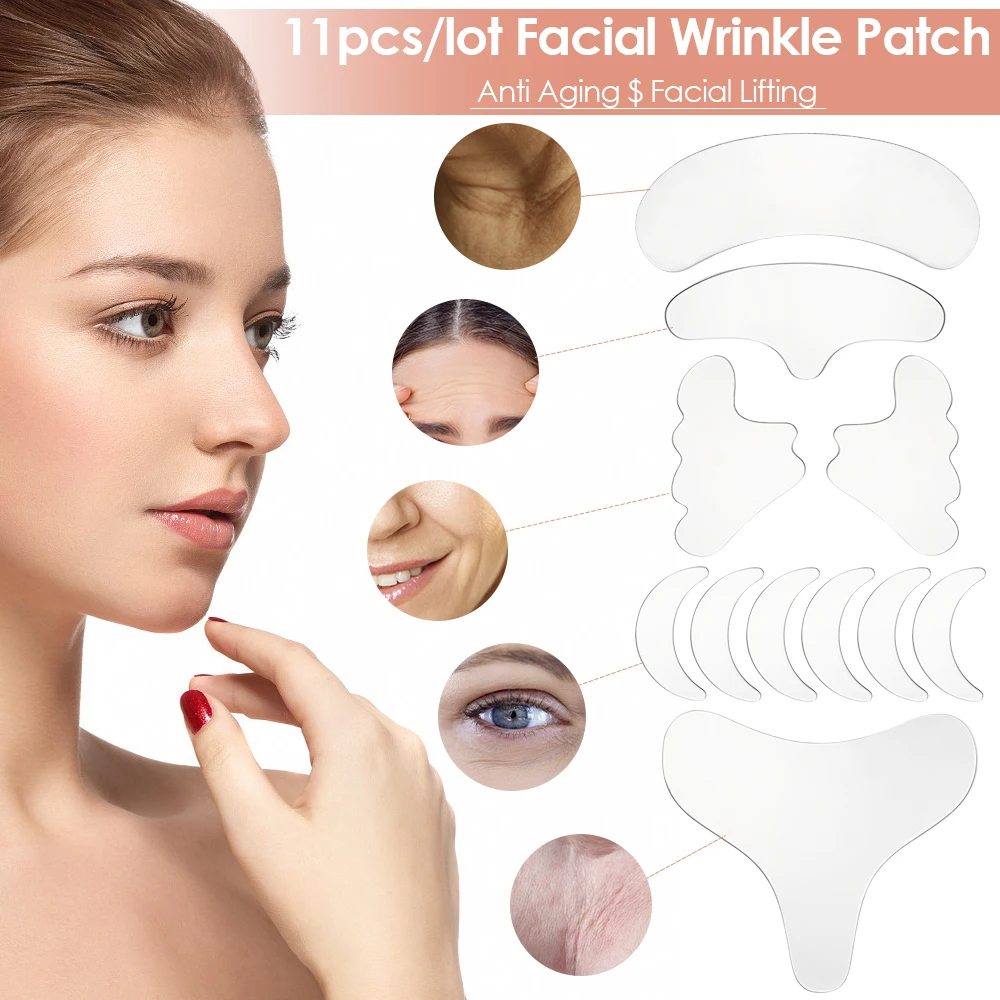 Silicone Anti Wrinkle Facial Lifting Strips Set