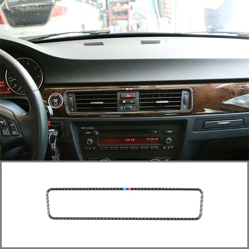 

For BMW 3 Series 2005-2012 Car Central Control Air Outlet Frame, Real Carbon Fiber (Soft) Car Interior Accessories