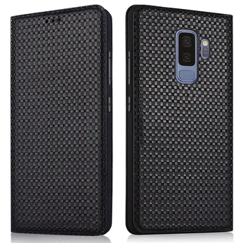 

Luxury Genuine Leather Handmade Flip Case For Samsung Galaxy S9 Plus/Samsung Galaxy S9 Magnetic Phone Bag Standing Back Case