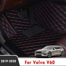 Tapetes do assoalho carro interior personalizado para volvo v60 2019 2020 automóveis estilo protetor cobre almofadas pé de couro à prova dwaterproof água