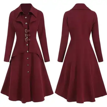 

Slim Coat Women's Autumn Winter Lapel Button Long Sleeves Long Windbreaker Jackets ropa mujer 2019