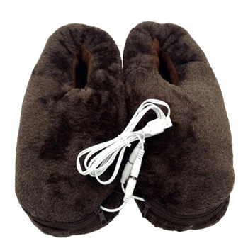 

Electric Heating Shoes Reliable USB Pad Home Winter Practical Soft Cold Relief Portable Heated Slipper Gift Feet Warmer