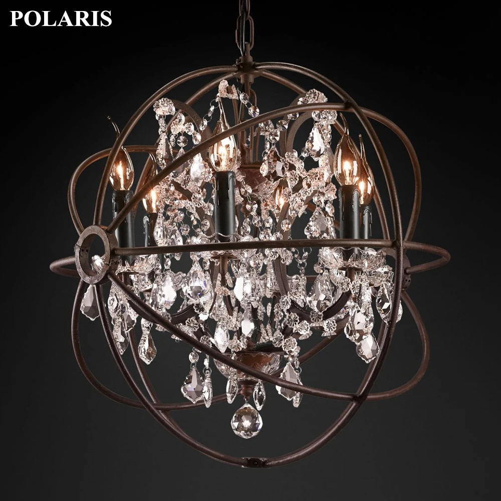 Современный винтажный хрустальный светильник Orb люстра со свечами светодиодный