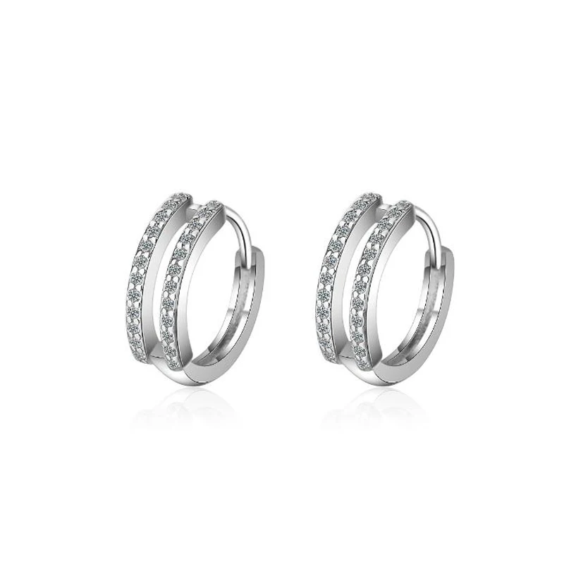 style 13 Простые серьги-кольца для женщин, новые модные серебряные кубические серьги-кольца с цирконом, круглые серьги - Окраска металла: style 13