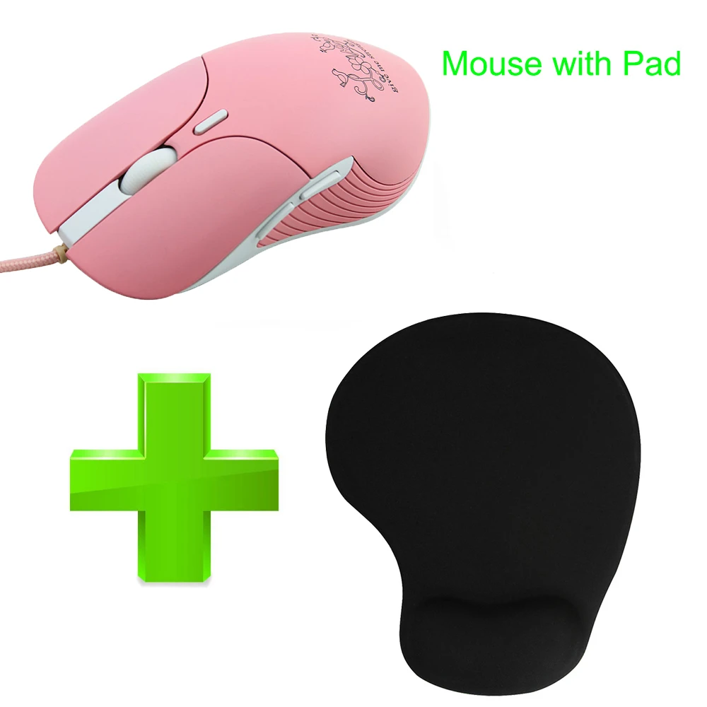 Pink Mouse And Pad Проводная игровая мышь RGB светодиодный светло-розовый игровой компьютер мыши 3200 dpi 6D тихий USB Оптический Muase геймер с коврик для мыши для Overwatch - Цвет: Pink Mouse And Pad