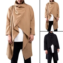 Китайский Винтажный Мужской Плащ хлопковый длинный рукав шарф воротник хип-хоп куртка пальто мужской плащ верхняя одежда в стиле панк уличная одежда