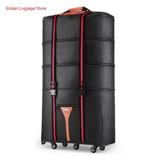 32 36 дюймов большой емкости Ткань Оксфорд сумки на колёсиках за рубежом для учебы и перемещения складной чемодан на колесиках дорожная сумка