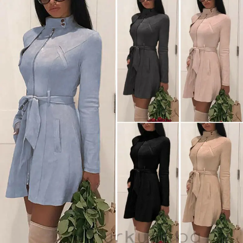 Women Fashion Autumn Winter Trench Ladies Casual Outwear Coat