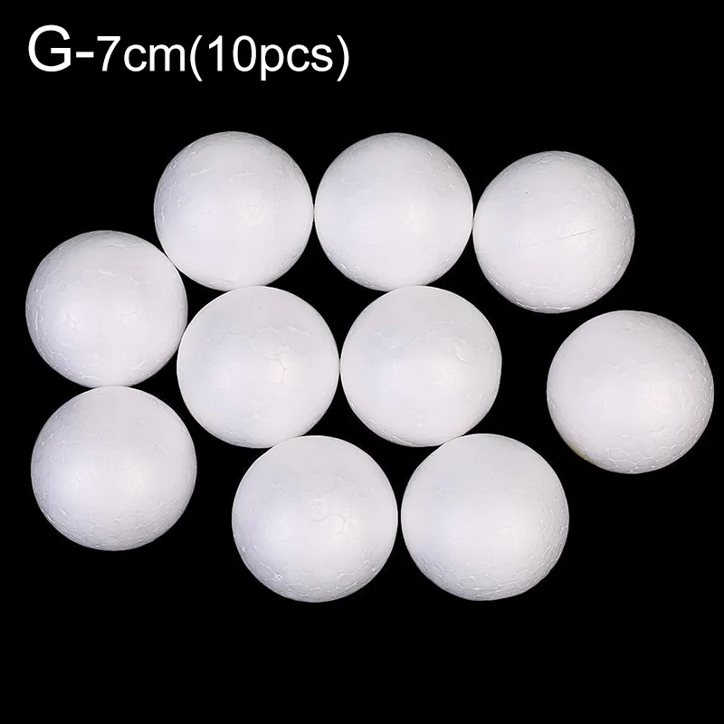50 Pack Craft Foam Balls, 5 Sizes(1-2.4 Inches) White Polystyrene