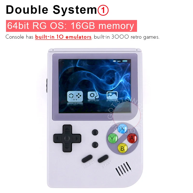 Latest Version 2.8 inch IPS Screen RG300 RetroFW OS Retro Game Console Double System Handheld Game Player Games Emulators inside