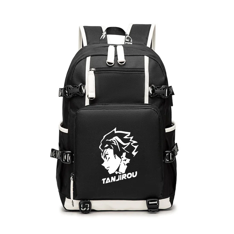 A Demon Slayer Kimetsu No Yaiba Косплей рюкзак USB зарядка школьная сумка для ноутбука дорожный рюкзак подарок - Цвет: A