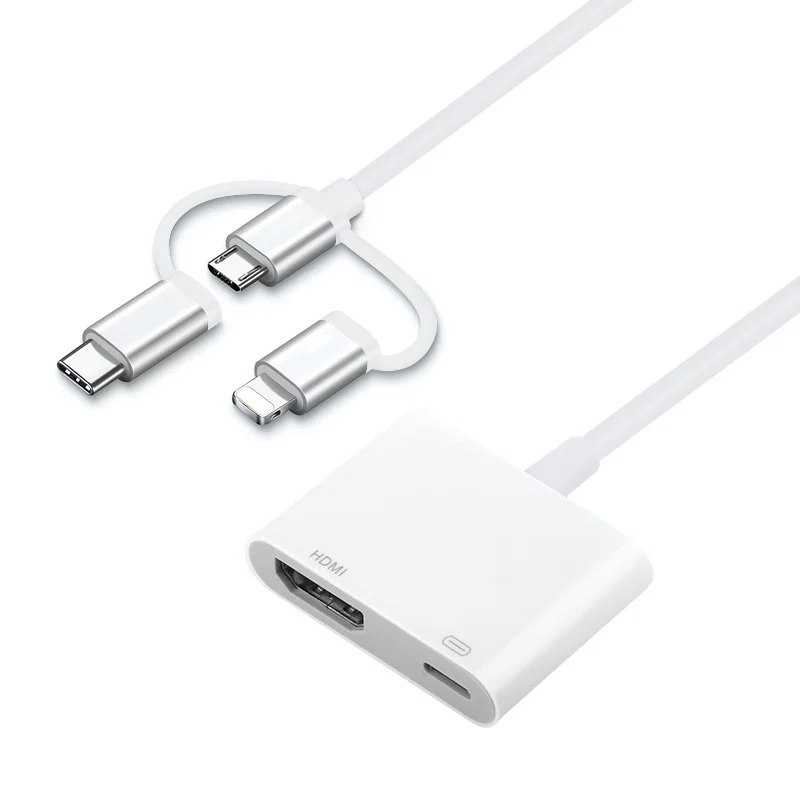 3 в 1 HDMI gigical AV адаптер для iPhone lighting Plug Android Micro usb type C для iOS Android 4,4 или выше для huawei Xiaomi