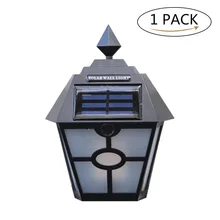 Модель пламени солнечного света шестиугольная панель настенный светильник для двора садовая лампа для загородного дома водонепроницаемый настенный забор лестничный светильник