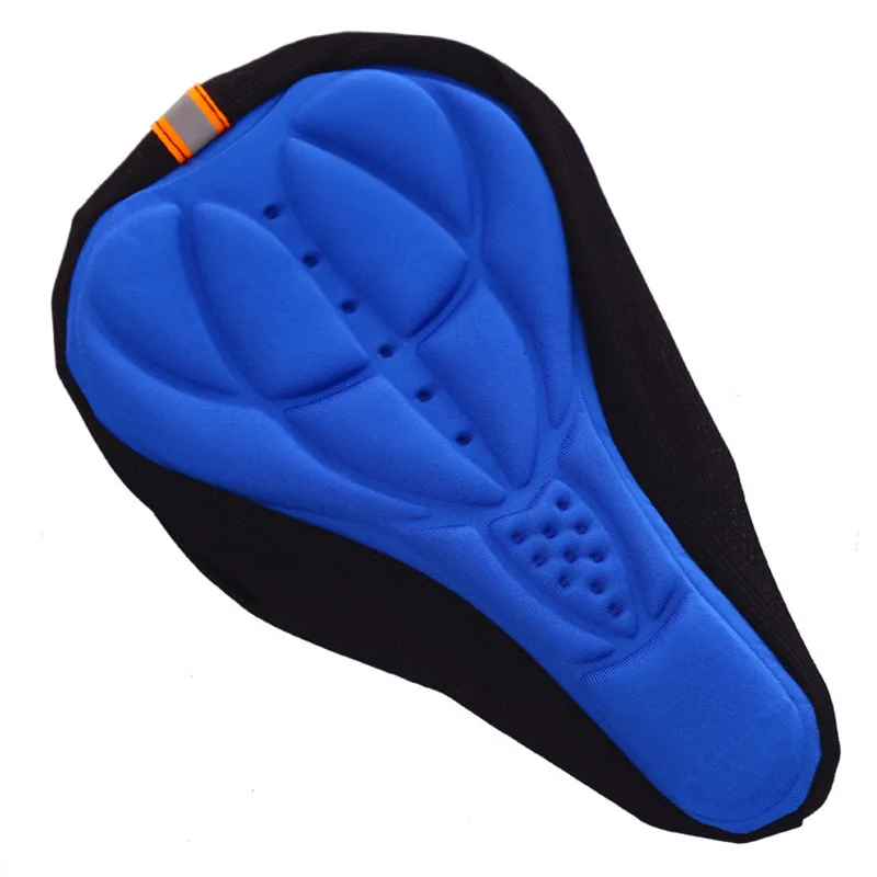 Blue 3D Bike Seat Cover Bicycle Soft Saddle Comfortable Foam Seat Cushion Cycling Saddle for Bicycle Bike Accessories - Color: Blue