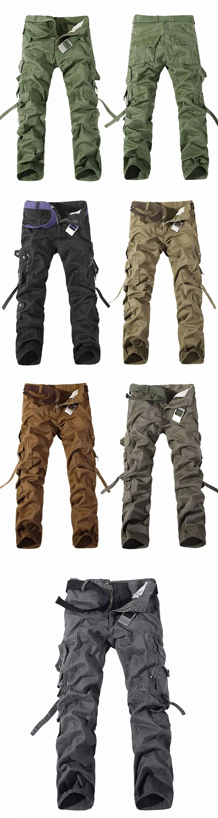 baggy cargo pants Military Tactical pants men Multi-pocket washed overalls men loose cotton pants male cargo pants for men trousers,size 28-42 grey cargo pants