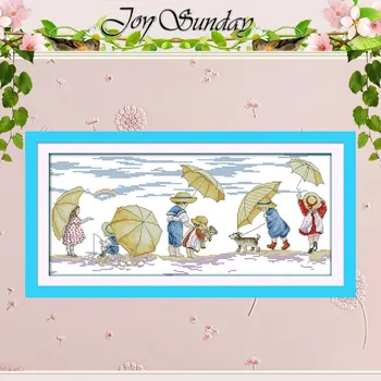 

Playing on the Beach (1)Counted Cross Stitch 11CT 14CT Cross Stitch Set Wholesale Cartoon Cross-stitch Kit Embroidery Needlework