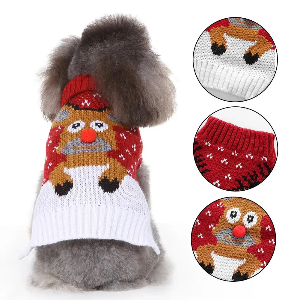 Милые свитера в рождественском стиле для собак, Классические Теплые удобные свитера с рисунком лося для собак, кошек, домашних животных, милый Рождественский комбинезон
