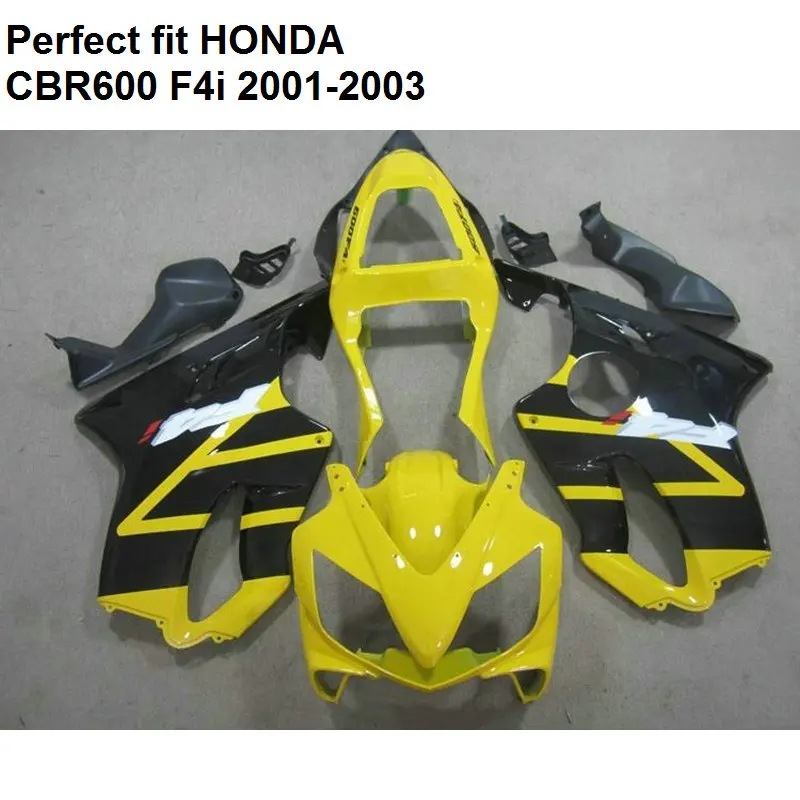 Пресс-форма для литья под давлением обтекатель для Honda CBR 600 F4i 01 02 03 желто-черные обтекатели комплект CBR600 F4i 2001 2002 2003 BA13