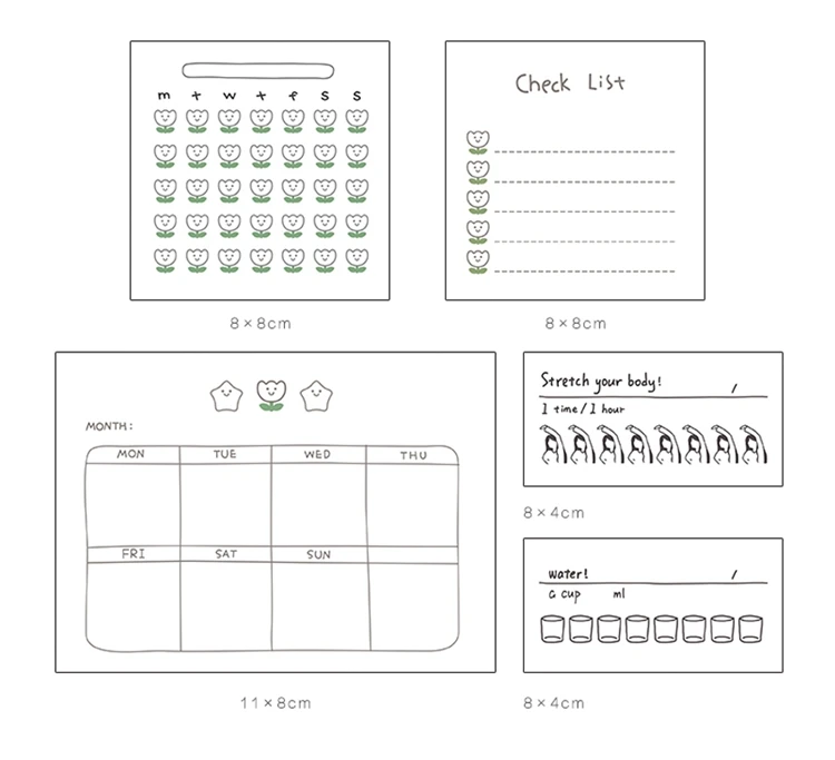 50 Sheets Kawaii Stationery Daily Schedule Record Memo Pad Diary Planner DIY Sticky Notes School Office Supplies Notepad