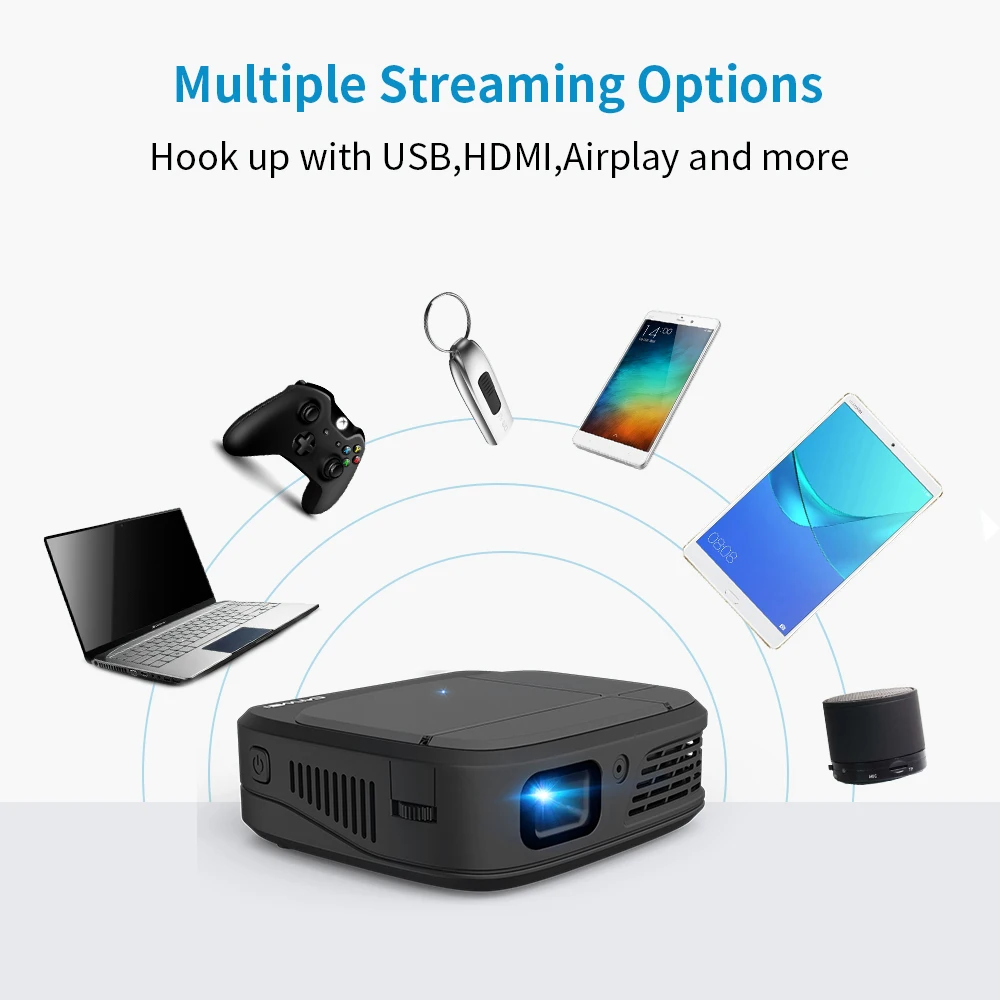 Портативный Умный домашний кинотеатр Wi Fi DLP мини 3D HD светодиодный карманный