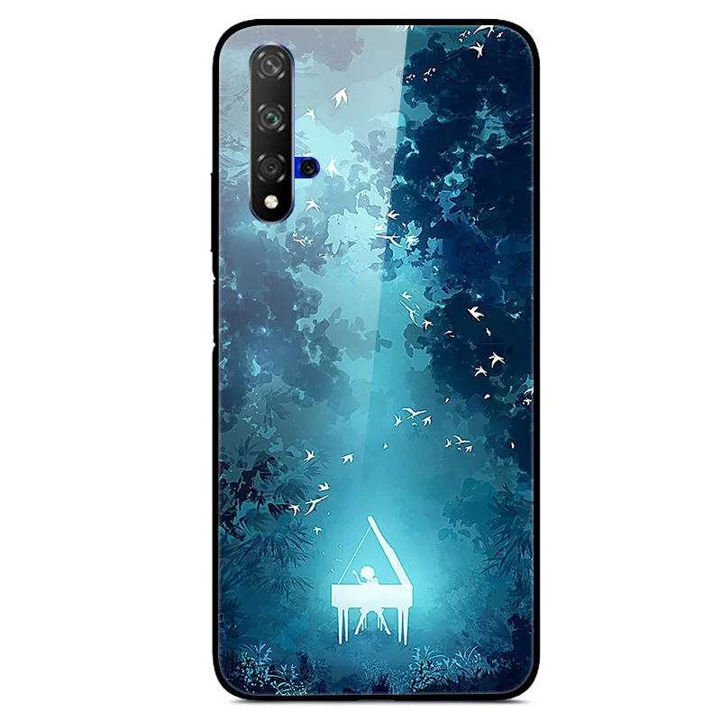 13 Для huawei Nova 5T чехол 6,2" милый узор закаленное стекло задняя жесткий чехол для huawei Nova 5T чехол для телефона бампер Nova5T 5 T оболочка - Цвет: 13