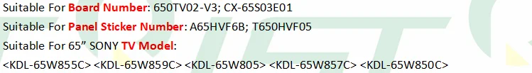 64 шт = 4 Наборы светодиодный полоски для SONY 65 ТВ KDL 65W850C KDL 65W855C KDL 65W857C KDL 65W805 T650HVF05 650 ТВ 02 V3 CX 65S03E01