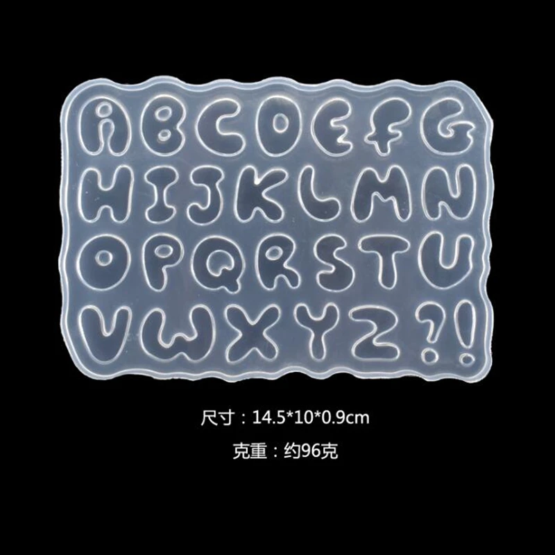 

1pcs UV Resin Jewelry Liquid Silicone Mold English alphabet Resin Molds For diy cake decoration clay mold