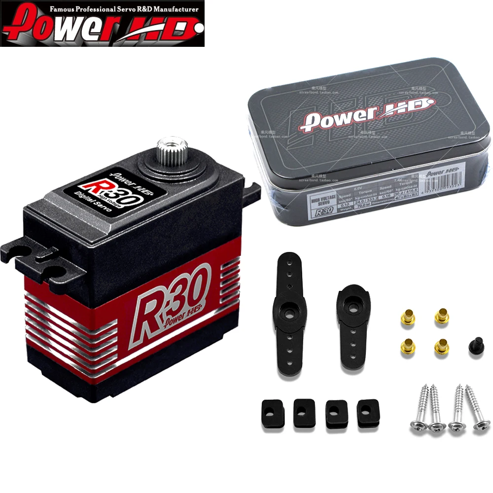 RC Servo,Power HD R30 30KG High Voltage 6.0 7.4V Digital Servo for RC Cars 18 110 Drift