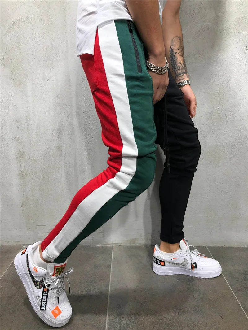 Running Pants Men Joggers Sport Striped Pencil Pants Hiking Sweatpants Gym Fitness Training Jogging Pants Men Workout Trousers