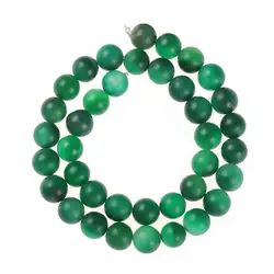 Elegant Natural Stone Beads in Black, Pink, and White for DIY Jewelry Making & Wholesale (Dark green agata)