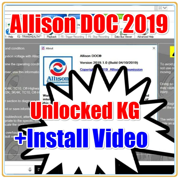 Универсальное программное обеспечение для ПК Allison DOC 2019 файлы GEN5 активатор