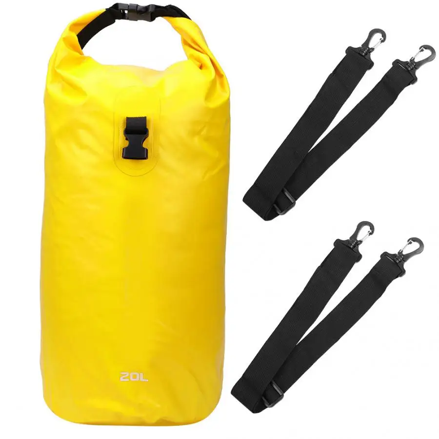 10L-40L ПВХ открытый складной водонепроницаемый баррель сухой мешок хранения переноски сумки Кемпинг Пешие прогулки пляж желтый путешествия баррель воды - Цвет: 20L