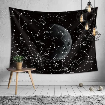 

The Moon Galaxy Night Sky Psychedelic Tapestry Wall Hanging Bedspread Home Decor Wall Hanging Cloth Throw Rug Blanket Tapestry